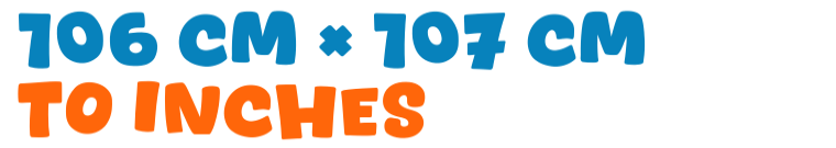 106 cm × 107 cm to inches 106 cm × 107 cm to inches