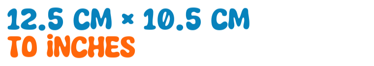 12.5 cm × 10.5 cm to inches