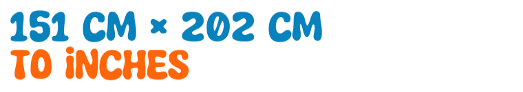 151 cm × 202 cm to inches