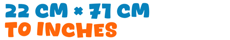 22 cm × 71 cm to inches 22 cm × 71 cm to inches