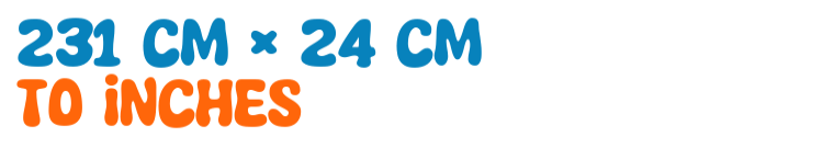 231 cm × 24 cm to inches 231 cm × 24 cm to inches
