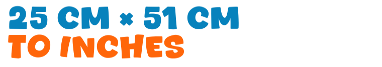 25 cm × 51 cm to inches 25 cm × 51 cm to inches