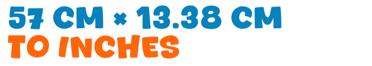 57 cm × 13.38 cm to inches