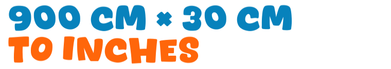 900 cm × 30 cm to inches